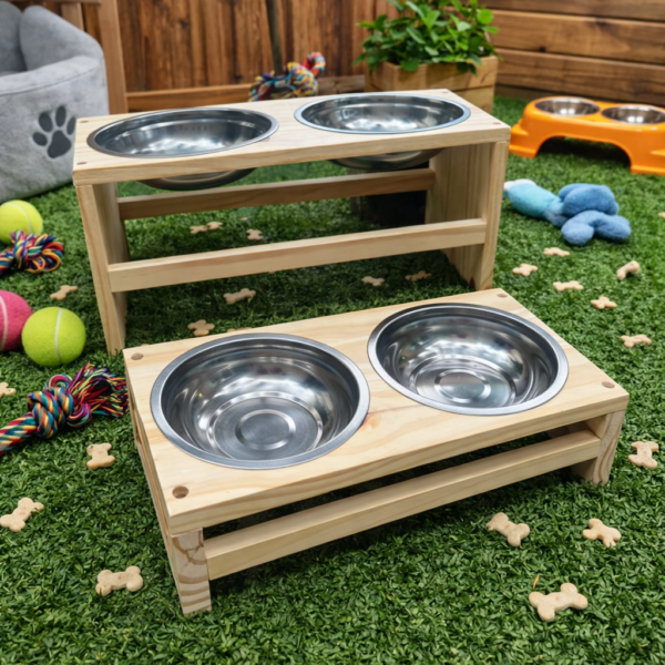 Comedero y Bebedero de Madera (Razas Grandes)