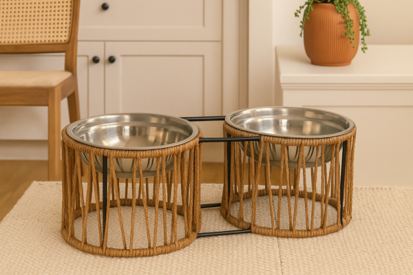 Comedero + Bebedero para Mascotas