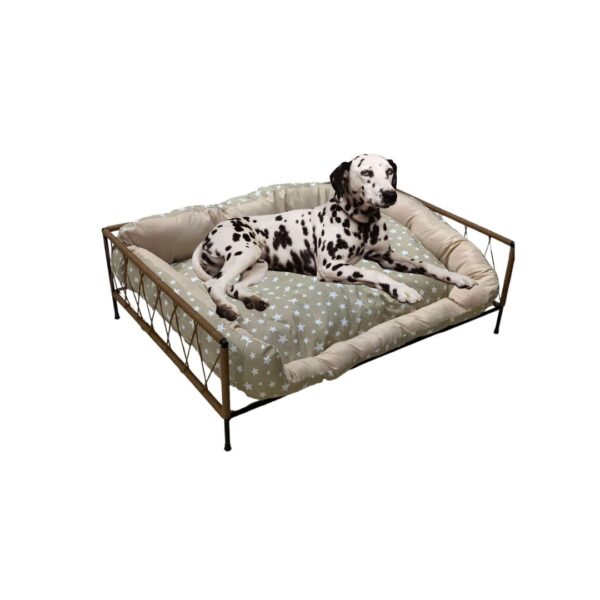 Cama Para Mascotas Rectangular + Base MDF + Almohadon Reversible